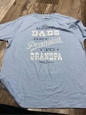 Light Blue 'The Best Dads Get Promoted to Grandpa' Crewneck T-Shirt